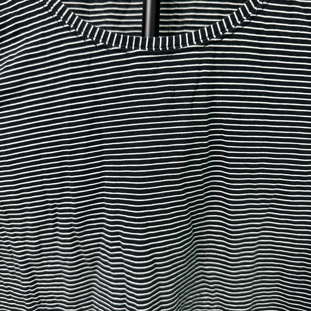 lululemon athletica Black and White Striped Short Sleeve Tee